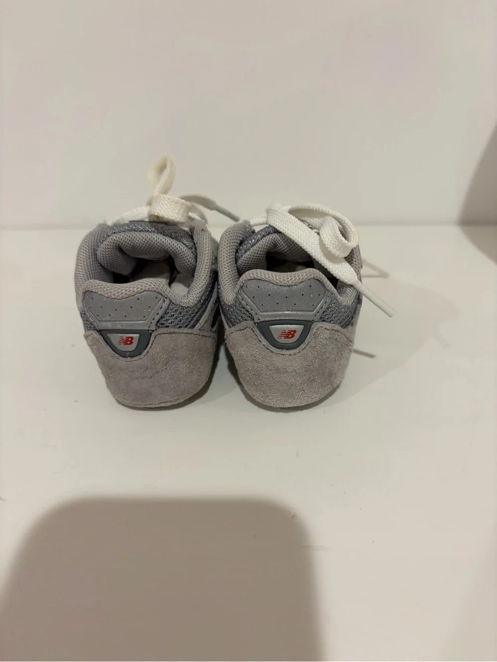 New Balance Kids Gray Suede Mesh Sneakers - Picture 4 of 10